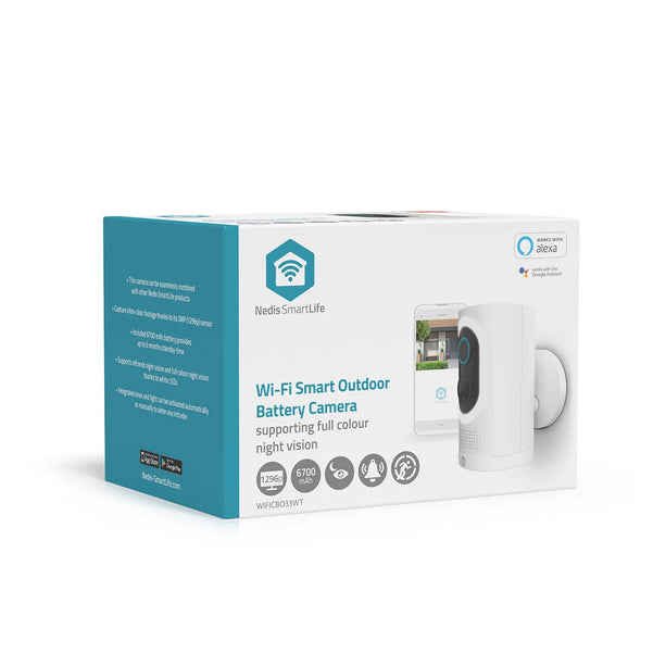 Nedis Nedis Wi-Fi Smartlife 3Mp caméra IP extérieure avec détecteur de mouvement, batterie, lumière hybride