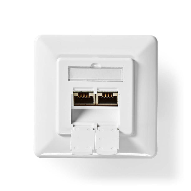Nedis Netwerk Wanddoos inbouw,  2 poorten CAT6 Wit