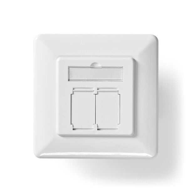 Nedis Netwerk Wanddoos inbouw,  2 poorten CAT6 Wit
