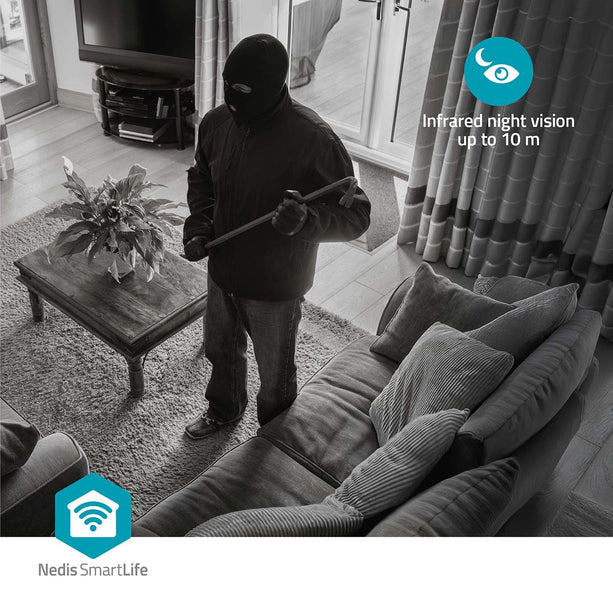 Nedis Wi-Fi Smart IP-Camera HD Pan Tilt Functie