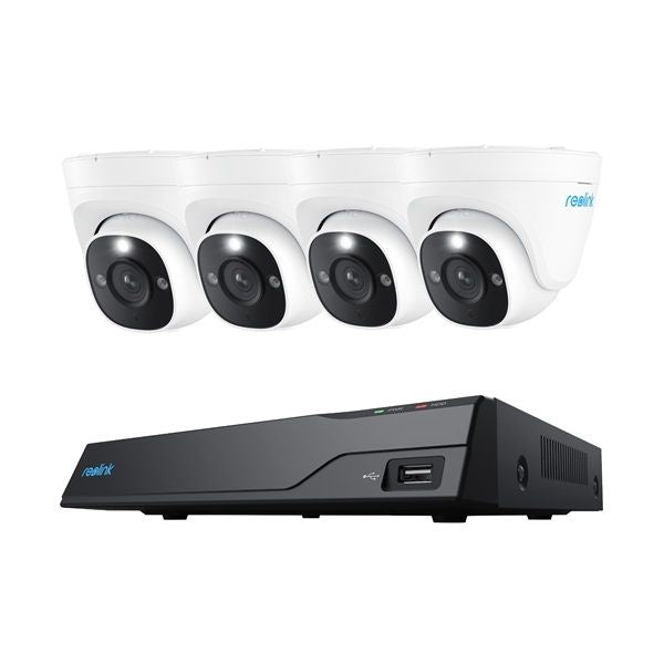 Reolink NVS8-8MD4, slimme 8MP PoE cameraset 4x Turret, NVR met 2TB HDD