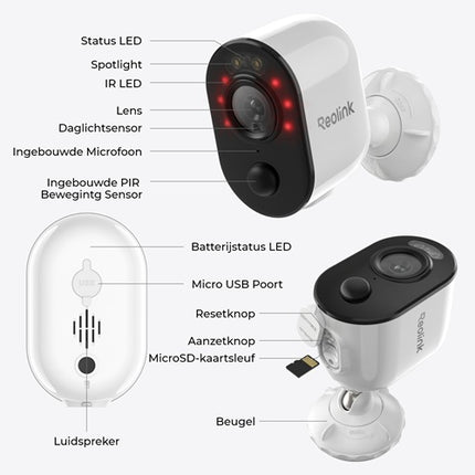 Reolink Reolink B310 Avec panneau solaire, caméra sans fil 3MP sur batterie
