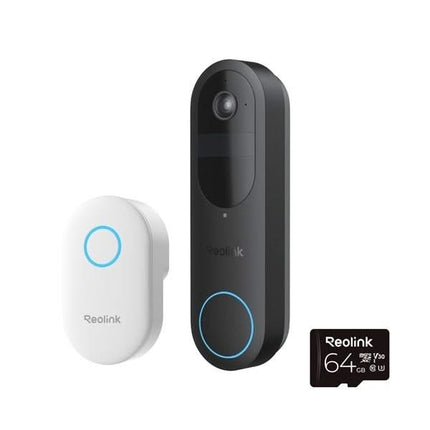 Sonnette vidéo Reolink Reolink D340B WiFi Carillon et carte micro SD 64GB