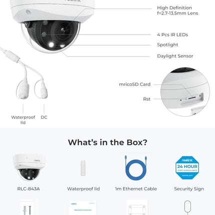 Reolink Reolink P437, caméra PoE intelligente 4K avec zoom optique 5X