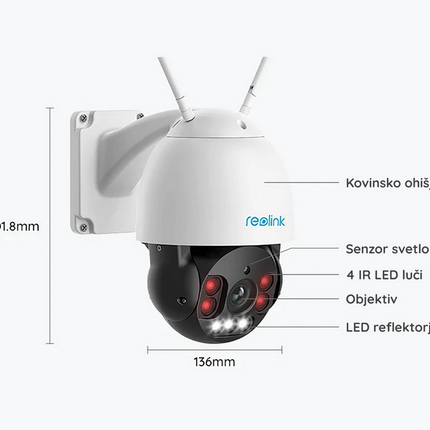 Reolink Reolink RLC-523WA Smart 5MP PTZ WiFi camera Spotlight