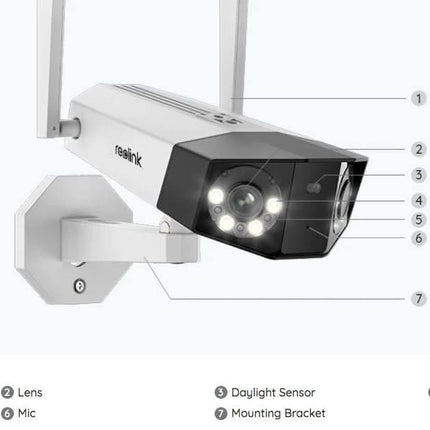 Reolink Reolink W730, 4K/8MP 180° Blickwinkel Dual-Objektiv Kamera mit WiFi