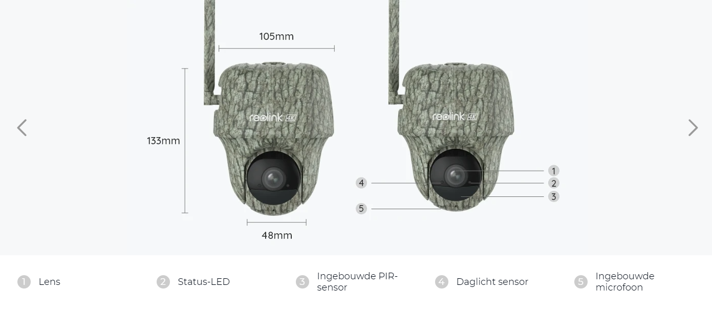 Reolink Reolink Wildlife 4K camera G450 + Zonnepaneel 4G LTE