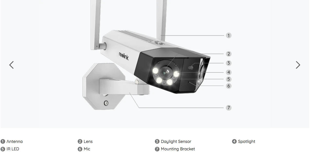 Reolink W730, 4K/8MP 180° kijkhoek Dual-lens camera met WiFi