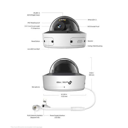 TP-Link VIGI InSight S245 - 4MP 2,8mm Vollfarb-Dome-Kamera IK10