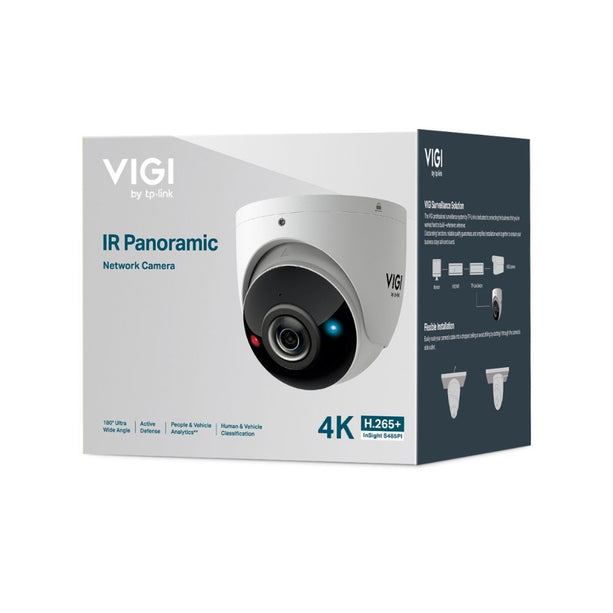 TP-Link VIGI InSight S485PI - 8MP IR Panoramic AI Turret Camera with Active Deterrence (Caméra à tourelle AI panoramique 8MP avec dissuasion active)