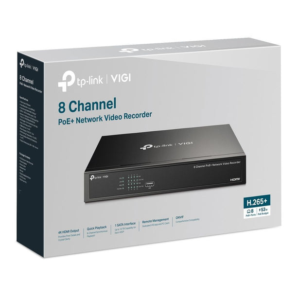 TP-Link VIGI NVR1008H-8MP - NVR PoE+ à 8 canaux