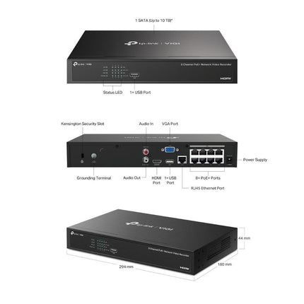 TP-Link VIGI NVR1008H-8MP - 8 Kanal PoE+ NVR