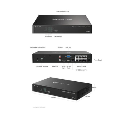 TP-Link VIGI NVR1008H-8P - 8 Kanaals PoE NVR