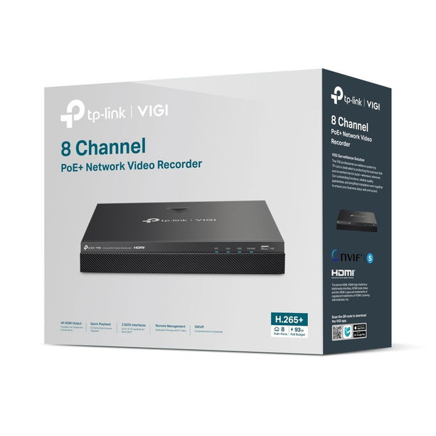 TP-Link VIGI NVR2008H-8MP - NVR PoE+ à 8 canaux