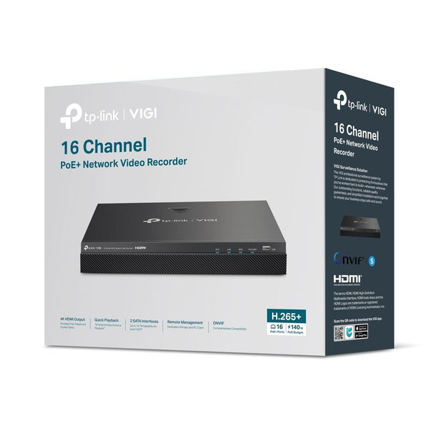 TP-Link VIGI NVR2016H-16MP - NVR PoE+ à 16 canaux