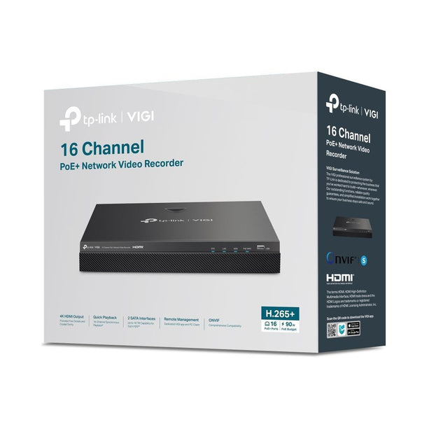 TP-Link VIGI NVR2016H-16P - NVR PoE+ à 16 canaux