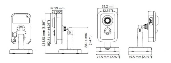 White Label DS-2CD2443G2-IW-2.8mm cubecamera 4 mp, IR en microfoon, WiFi, micro SD slot, White label